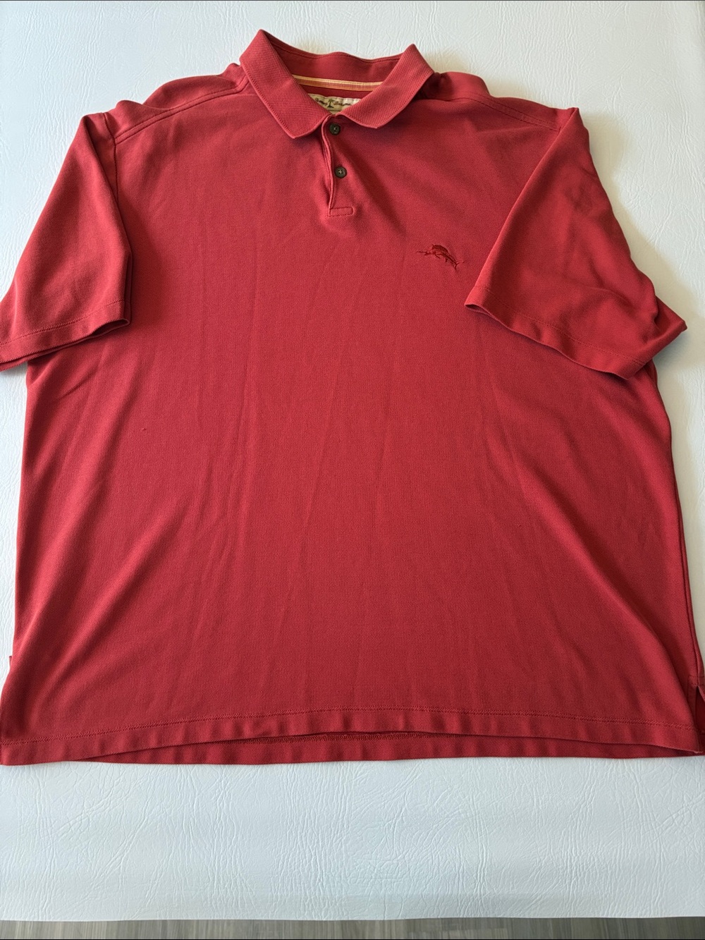 Tommy Bahama Red Short-Sleeve Polo with Embroidered Logo
